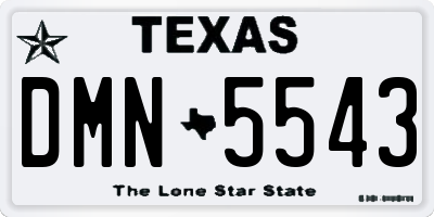 TX license plate DMN5543