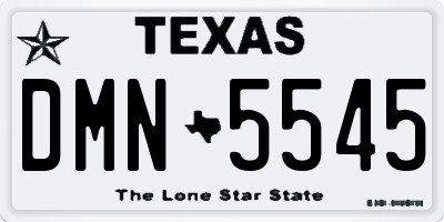 TX license plate DMN5545