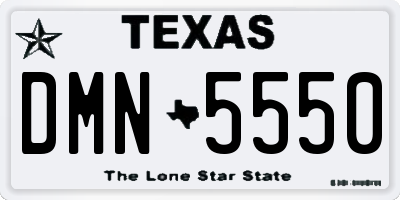 TX license plate DMN5550