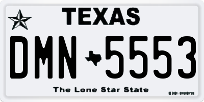 TX license plate DMN5553