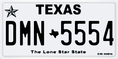 TX license plate DMN5554