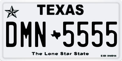 TX license plate DMN5555