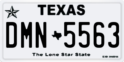 TX license plate DMN5563