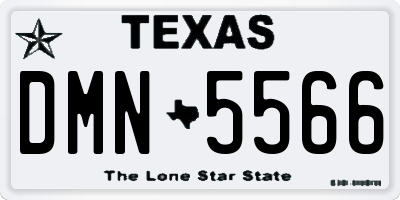 TX license plate DMN5566