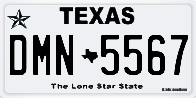 TX license plate DMN5567