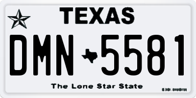 TX license plate DMN5581