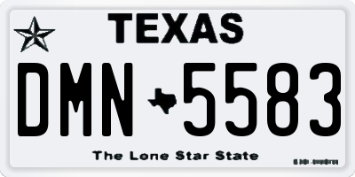 TX license plate DMN5583
