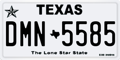 TX license plate DMN5585