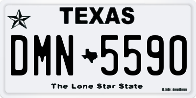 TX license plate DMN5590