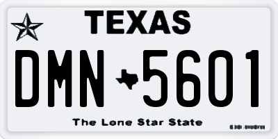TX license plate DMN5601