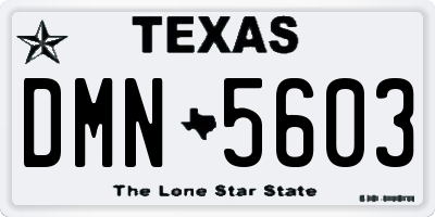 TX license plate DMN5603