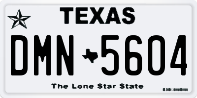 TX license plate DMN5604