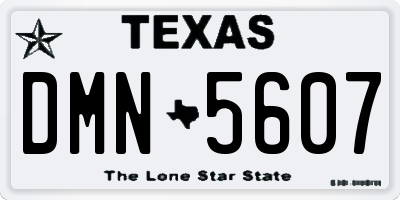 TX license plate DMN5607