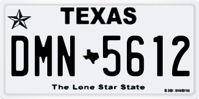 TX license plate DMN5612