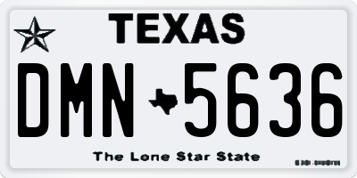 TX license plate DMN5636
