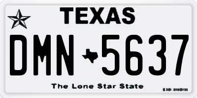 TX license plate DMN5637
