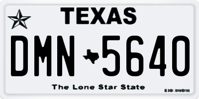 TX license plate DMN5640