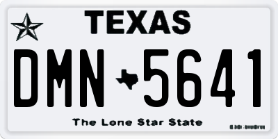 TX license plate DMN5641