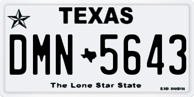 TX license plate DMN5643