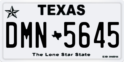 TX license plate DMN5645