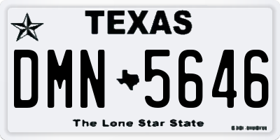 TX license plate DMN5646