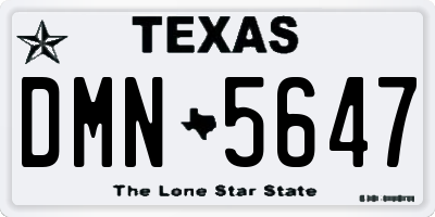 TX license plate DMN5647