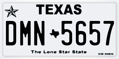 TX license plate DMN5657