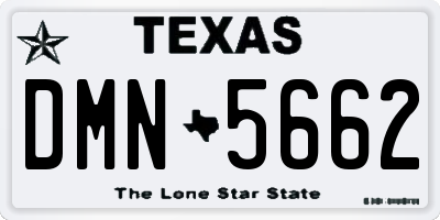 TX license plate DMN5662