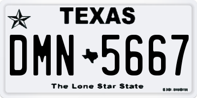 TX license plate DMN5667