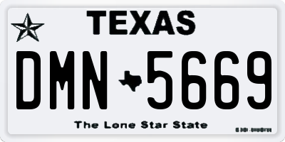 TX license plate DMN5669