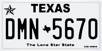 TX license plate DMN5670