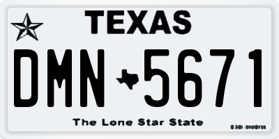 TX license plate DMN5671