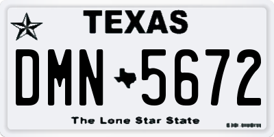 TX license plate DMN5672