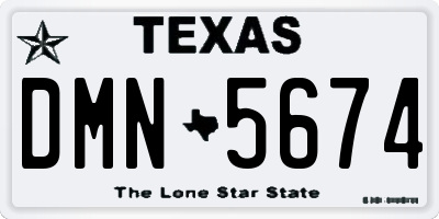 TX license plate DMN5674