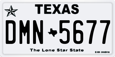 TX license plate DMN5677