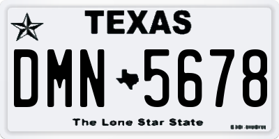 TX license plate DMN5678
