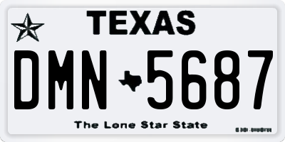 TX license plate DMN5687