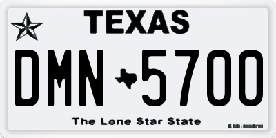 TX license plate DMN5700