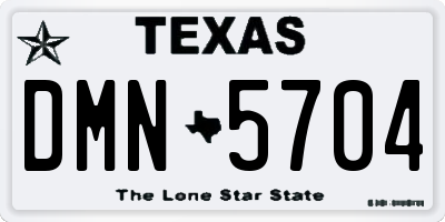 TX license plate DMN5704