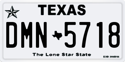 TX license plate DMN5718
