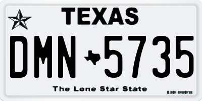 TX license plate DMN5735