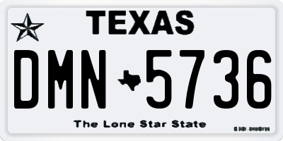 TX license plate DMN5736