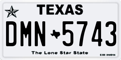 TX license plate DMN5743