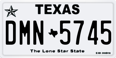 TX license plate DMN5745