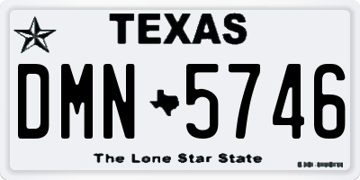 TX license plate DMN5746