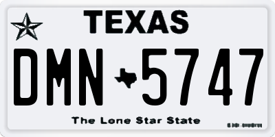 TX license plate DMN5747