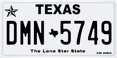 TX license plate DMN5749