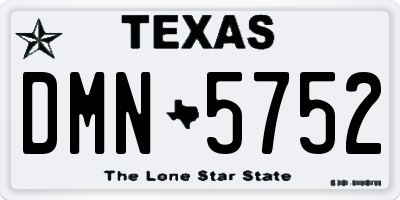TX license plate DMN5752