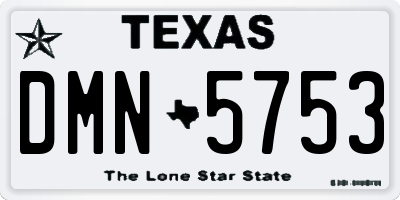 TX license plate DMN5753