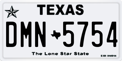 TX license plate DMN5754